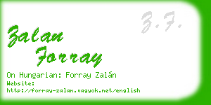zalan forray business card